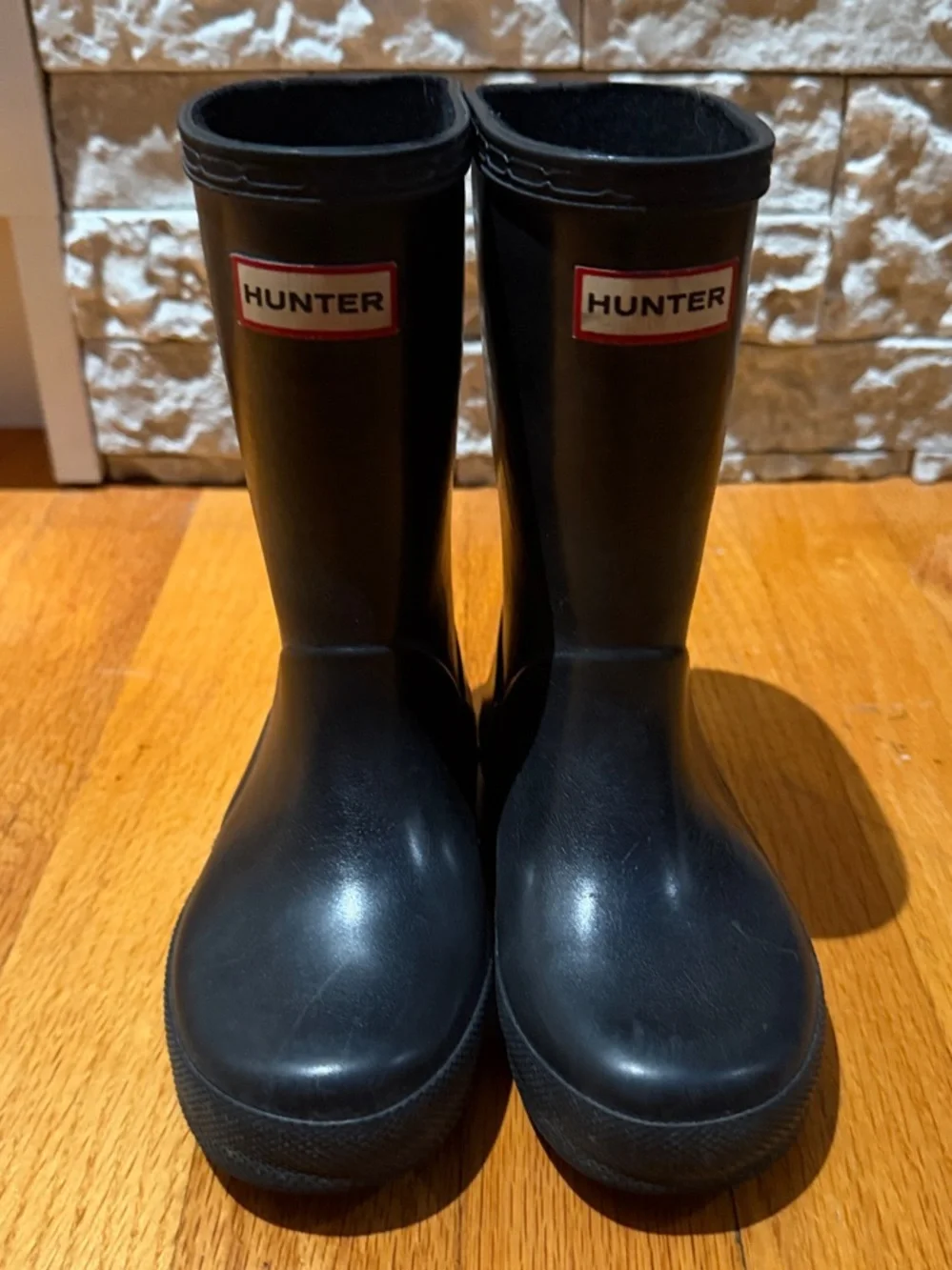 Hunter Little Kids Black Waterproof Rain Boots, Mid-Calf Size 9